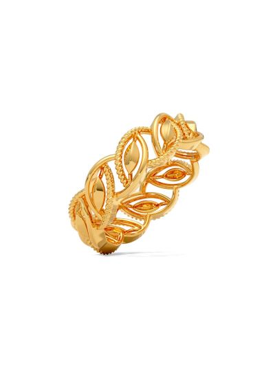 Leaf String Gold Ring