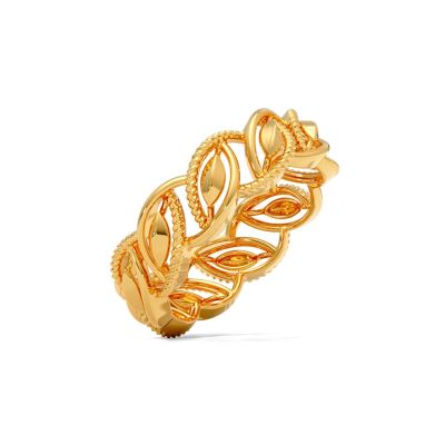 Leaf String Gold Ring
