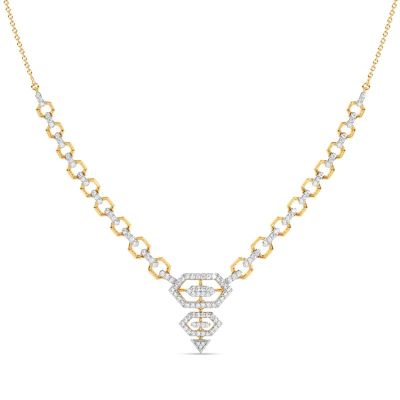 Shimmering Love 14 KT Yellow Gold Diamond Necklace