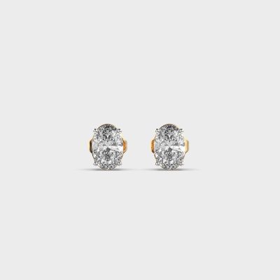 Victoria Luxe Oval Diamond Gold 9Kt Earrings
