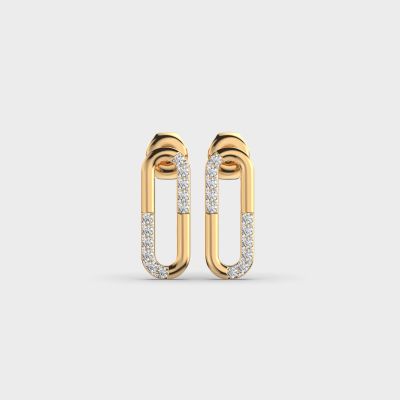 Infinity Chain Link Diamond 9Kt Stud Earrings