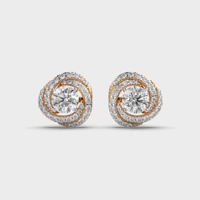 Infinite Orbit Diamond Gold 9Kt Studs Earrings